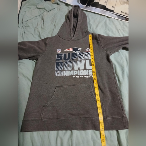 NFL PATRIOTS Fanatics Gray Super Bowl Pullover Sweatshirt HOODIE. XL - Picture 4 of 5